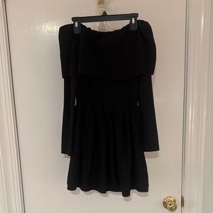 Black Off-Shoulder Sweater Dress | Small